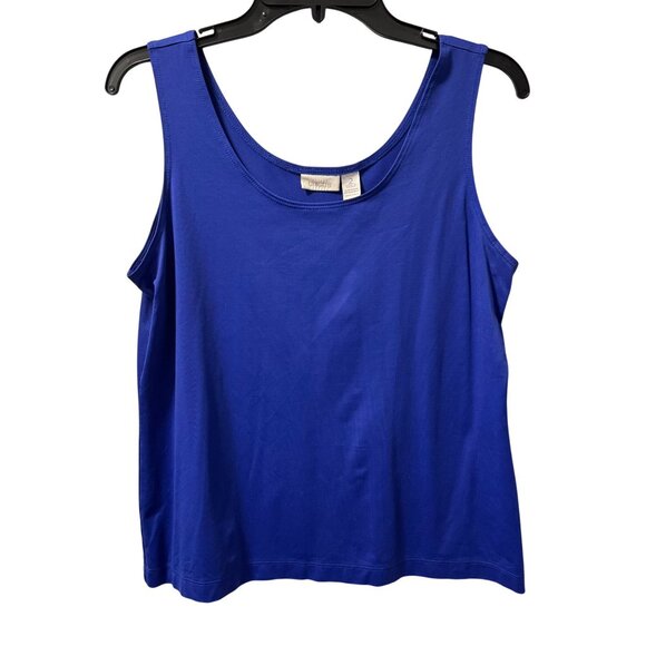 Chicos Blue Tank Top Size L Nylon Spandex Blend Sleeveless - Picture 5 of 12